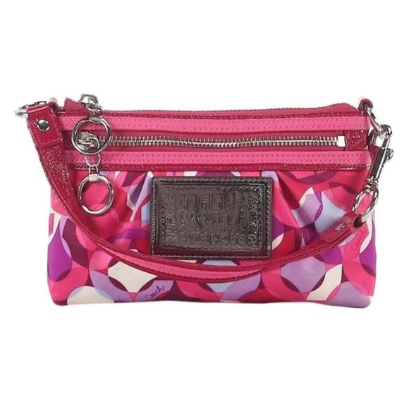 Coach Heart Poppy PoP C Print Wristlet - Picture 1 of 3